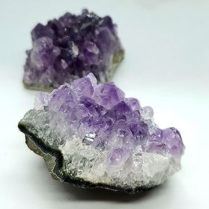 Amethyst Clusters Two Beautiful Pieces Dark & Light Colors #34